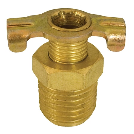 Jones Stephens 1/8in. Drain Cock Valve with External Seat, Tee Handle N01033